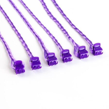 Hairpins, colored strands for hair on crab (6 pcs), 40 x 1.5 x 1 cm-2