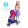 Stroller for dolls, with carrying, three -wheeled, metal frame