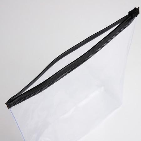 Cosmetic bag with zip-gl, transparent/black color-2