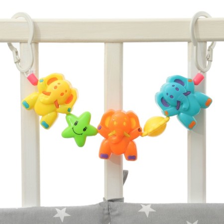 Stretching to a stroller/crib "Elephants", 3 toys, color mix, crush me-7