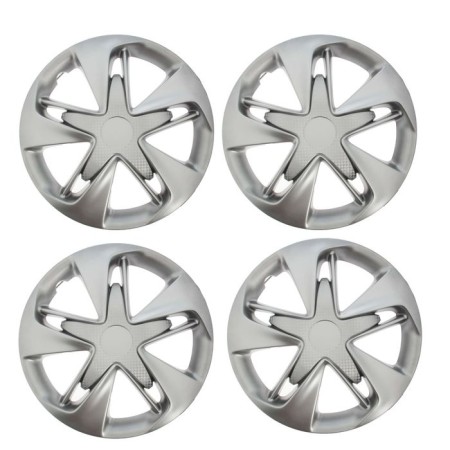 Wheel caps R14 "Super Astra", silver carbonate, set 4 pcs
