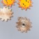 Decor for creativity metal, enamel "Funny Sun" yellow-orange 2.2x2 cm