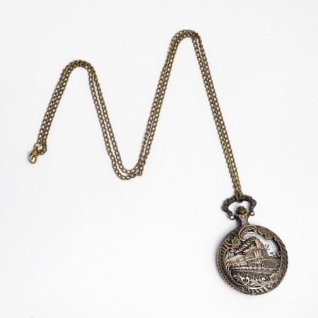 Pocket clock "Train", quartz, chain L-40 cm, D-4.5 cm-3