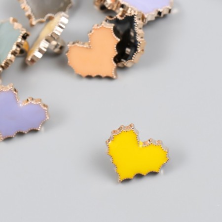 Button plastic for creativity "Stone Heart" set 10 pcs mix 2x1.2x1 cm-1