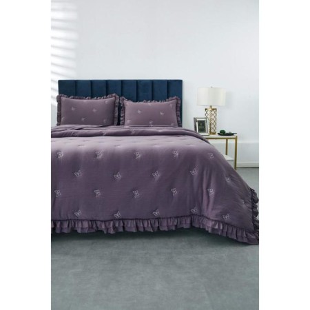 A set with a bedspread "Rebeca", size 160x220 cm, 50x70 cm, purple color-4