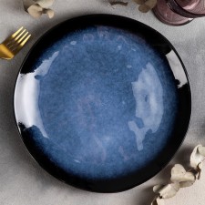 Dining plate sapphire, d = 27 cm, blue color