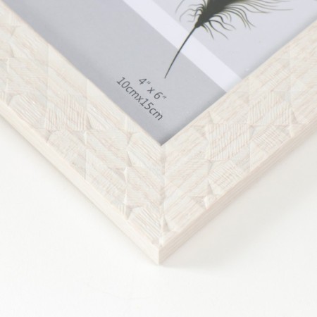 Photo frame Plastic 10x15 cm "Rombs. Texture of the tree" White 18.5x13.5 cm-2