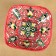 Salennik Rishtan ceramics "Flowers", 17 cm, red