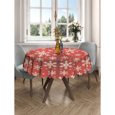 The tablecloth "Snowflake Field", Round, Saten, D = 150 cm-1