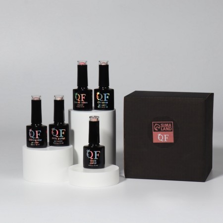 Nail polish gel, set 5 pcs, 8 ml, delicate shades-12