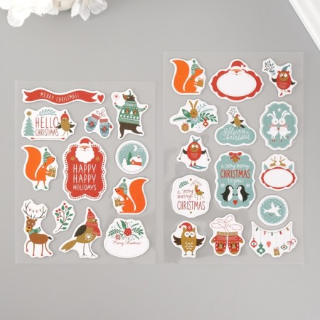 Stickers for creativity "New Year's friends" set 2 sheets 22x12.5 cm-1