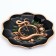 New Year. Glass plate "Golden Snake", 23 cm