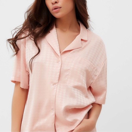 Female pajamas (shirt and shorts) KAFTAN SILK, size 40-42, pink-2