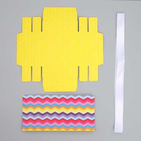 Gift folding box, packaging, “bright stripes”, 10 x 10 x 10 cm-7