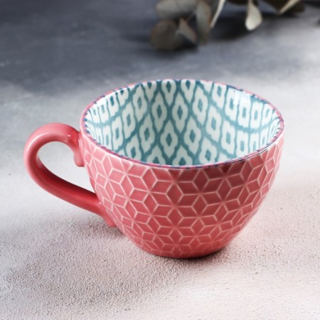 Ceramic “Vintage” mug, 290 ml, pink color-2