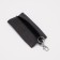 Key of zipper, length 15 cm, ring, carbine, dark brown color