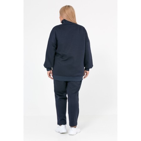 Female suit, size 56, dark blue color-4