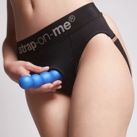 Phallomitator Strap-on-Me Dildo Plug Balls Blue metallic L, 16.5 cm-1
