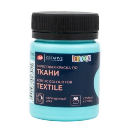 Fabric paint, bank 50 ml, ZHK Decola, menthol, 4128594, (water -based acrylic)