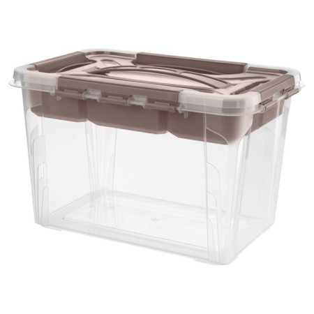 Universal Grand Box box, brown color, with locks and an argana insert, 6.65 liters.-1