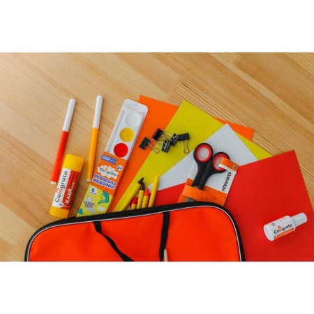 Folder for drawings and drawings A3, 470 x 350 x 20 mm, handles, textile, calligrata standard, orange, density 600d-7