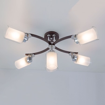 Ceiling chandelier Citilux "Fortune" CL156152, 47x36x35 cm, 5x75W, e27, brown color-5