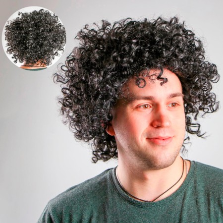 Carnival wig "volume", head cover 56-58, 120 g, black color