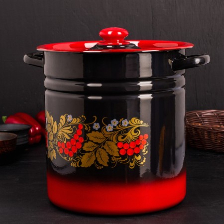 Pan, 12 l, metal cover, induction, color mix