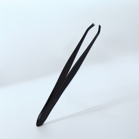 Direct tweezers, narrow, 8.5 cm, black color
