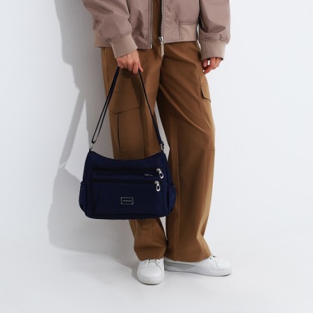 Bag Cross-Bodi with a zipper, blue color-7