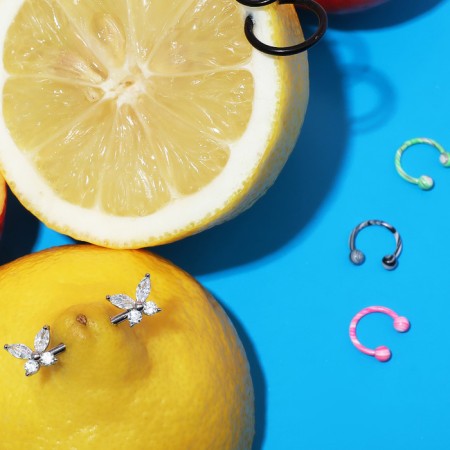 Piercing in the eyebrow "Balls" duo circle, d = 0.8 cm, color mix (packing 20 pcs.)-1