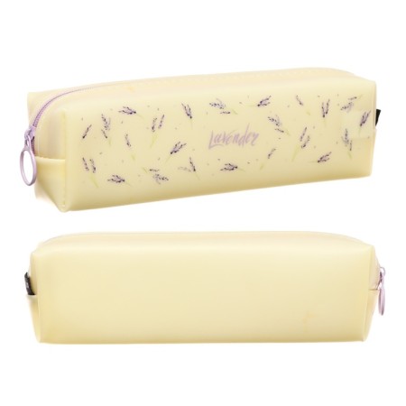 Penal soft, 1 compartment, 40 x 190 x 50 mm, voluminous, Colorio "Flowers", silicone, beige