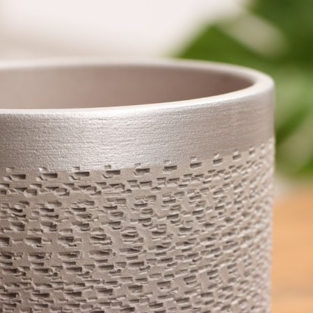 Flower pot "Brussels" gray silver cylinder No. 2, 1.5 liters-2