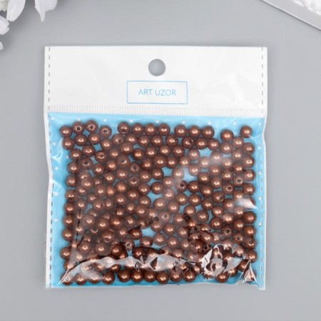 Beads for creativity plastic "Olive-brown" set of 200 pcs d = 0.6 cm-3