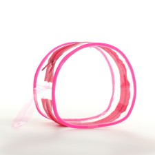 PVC cosmetic bag, 16*6*13, lightning department, raspberry
