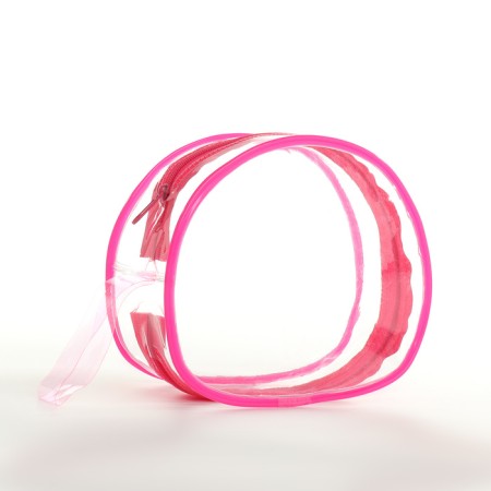 PVC cosmetic bag, 16*6*13, lightning department, raspberry