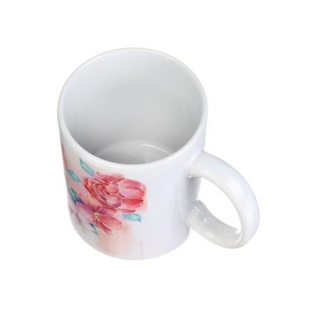 Ceramic mug "March 8" flowers, 320 ml, white color-3