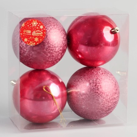 Set of balls plastic D-10 cm, 4 pcs "Chara of Magic" Red Red-1