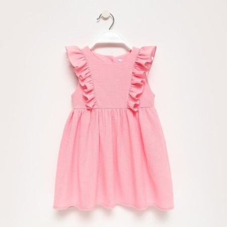 Baby dress with ruffles KAFTAN "Muslin", p 26 (80-86cm), pink-6