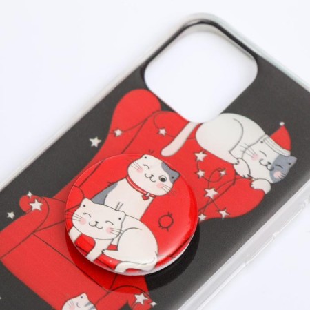 New Year's gift set, a case for a phone with the holder "Kittens", on the iPhone 11 Pro-2