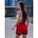Women's shorts ise, size 48 cm, red color
