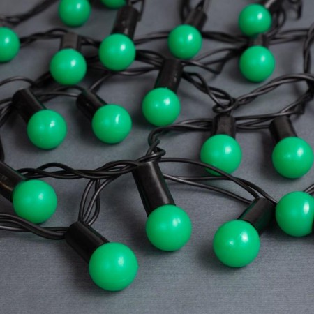 Garland “thread” 10 m with nozzles “balls 1.5 cm”, IP44, dark thread, 100 LED, green glow, 8 modes, 220 V-1