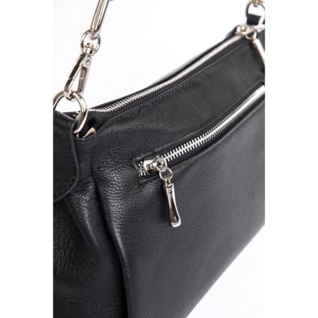 Bag Cross-Body Women's, genuine leather, Ludor black, 25x9x17 cm-2