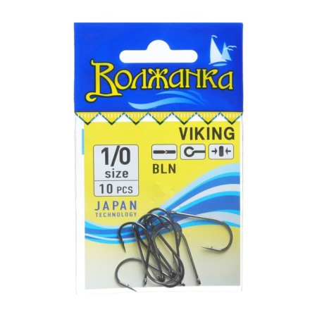 Hooks "Volzhanka" Viking No. 1/0, 10 pcs