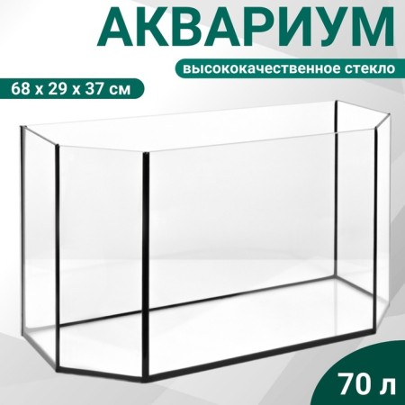 Aquarium "Panoramic" without a lid, 70 liters, 68 x 29 x 37 cm