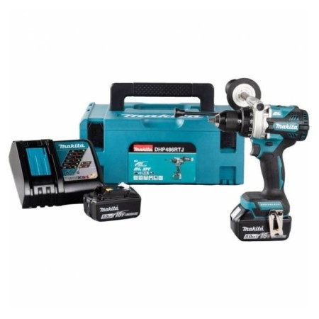 Makita DHP486RTJ, strike, 18 V, 2x5 Ah, BZP 13 mm, 125/65 nm, case, case, case