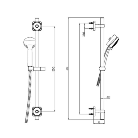 Shower set IDDIS BILD BIL3F65I16, stand, watering can 3 modes, hose, chrome-5