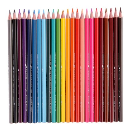 Aquarelle 24 -color pencils, in a metal box with a lodge-2
