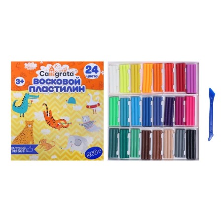 Soft plasticine (wax) calligrata, 24 colors, 360 g