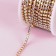 Chain with rhinestones, with holography, metal, glass, 2 mm, 9 ± 1 m, gold color